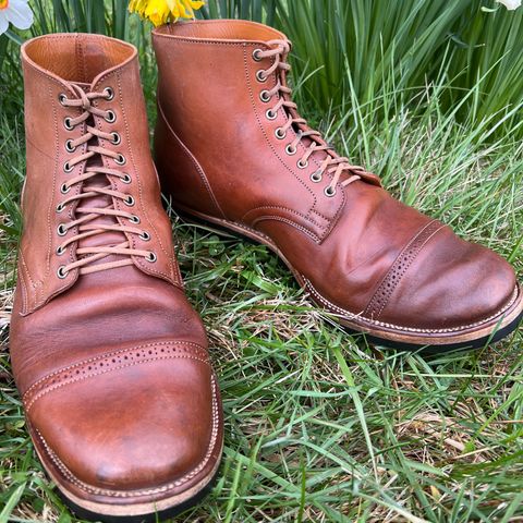 View photo of Viberg Service Boot in Horween Natural Essex Workshoe Butt