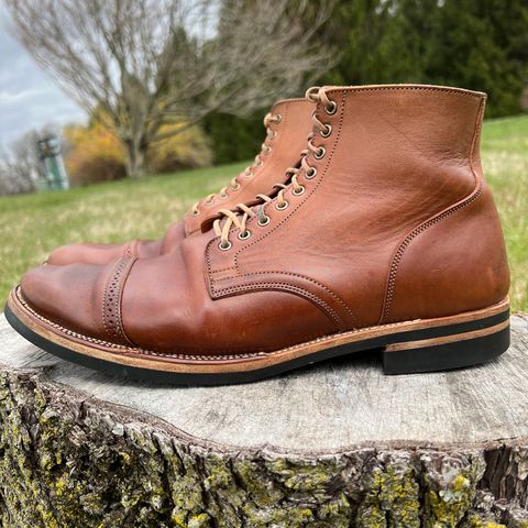 View photo of Viberg Service Boot in Horween Natural Essex Workshoe Butt