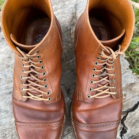 View photo of Viberg Service Boot in Horween Natural Essex Workshoe Butt