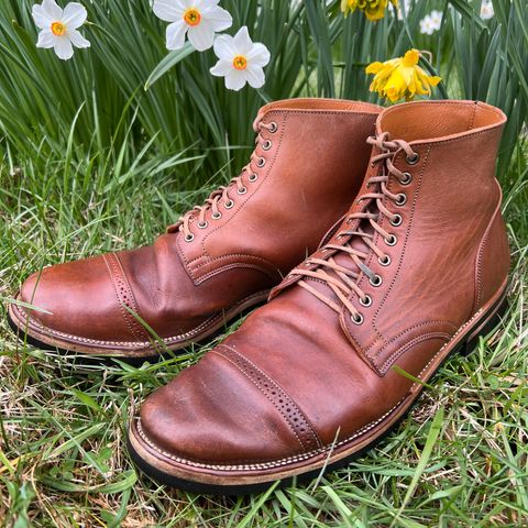 View photo of Viberg Service Boot in Horween Natural Essex Workshoe Butt