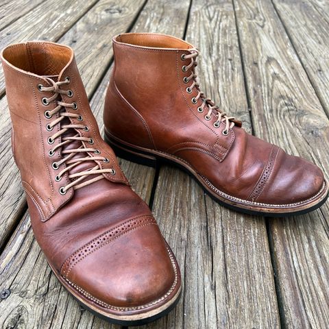 View photo of Viberg Service Boot in Horween Natural Essex Workshoe Butt