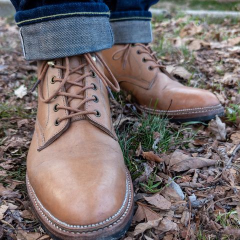 View photo of Midas Spalla Derby Boot in Shinki Natural Oiled Horsebutt