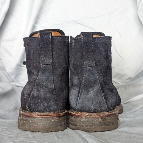 View photo of J.Crew Kenton Pacer Boots in C.F. Stead Navy Blue Janus Calf Suede