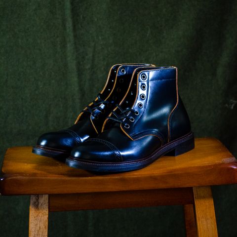 View photo of Luosjiet Captoe Service Boot in Teacore OTA Cowhide