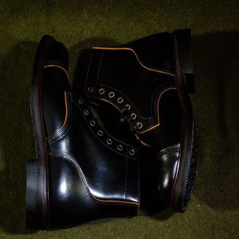 View photo of Luosjiet Captoe Service Boot in Teacore OTA Cowhide