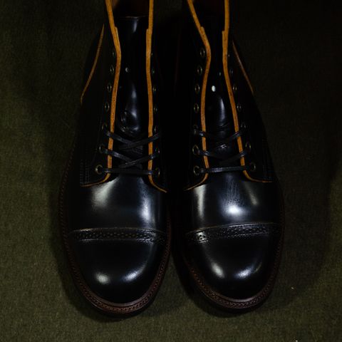 View photo of Luosjiet Captoe Service Boot in Teacore OTA Cowhide