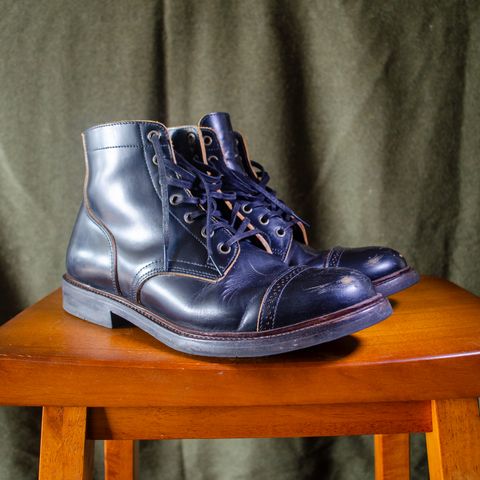 View photo of Luosjiet Captoe Service Boot in Teacore OTA Cowhide