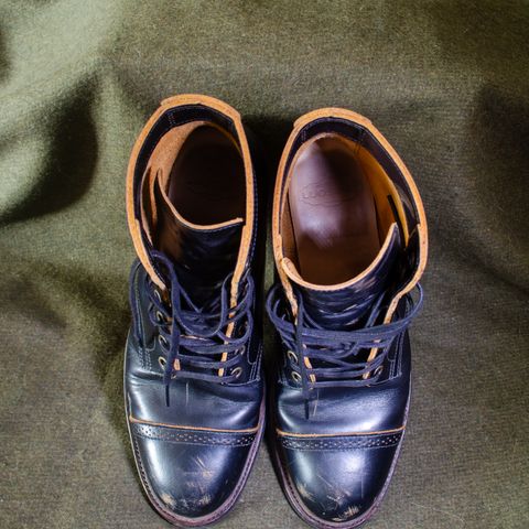 View photo of Luosjiet Captoe Service Boot in Teacore OTA Cowhide