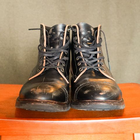 View photo of Luosjiet Captoe Service Boot in Teacore OTA Cowhide