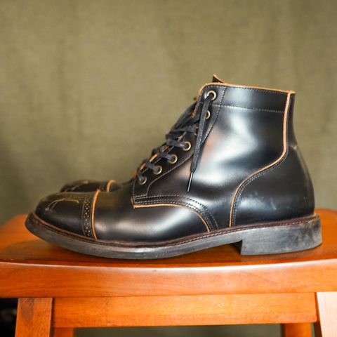 View photo of Luosjiet Captoe Service Boot in Teacore OTA Cowhide