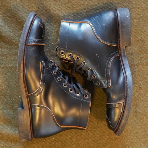 View photo of Luosjiet Captoe Service Boot in Teacore OTA Cowhide