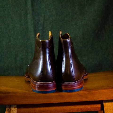 Meermin Derby Boot in Shinki Olive Shell Cordovan