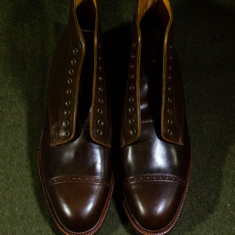 Meermin Derby Boot in Shinki Olive Shell Cordovan