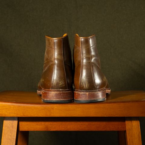 Meermin Derby Boot in Shinki Olive Shell Cordovan