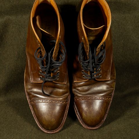 Meermin Derby Boot in Shinki Olive Shell Cordovan