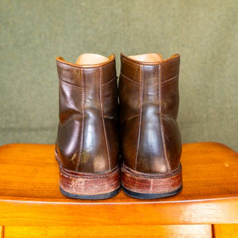 Meermin Derby Boot in Shinki Olive Shell Cordovan
