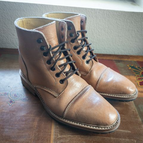 View photo of John Doe Shoes 420 in Horween Russet Horsehide Strips