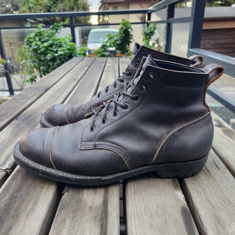 View photo of Truman Service Boot in Horween Black Waxed Flesh