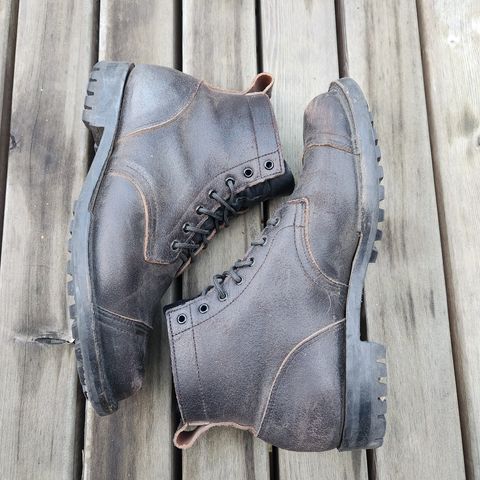 View photo of Truman Service Boot in Horween Black Waxed Flesh