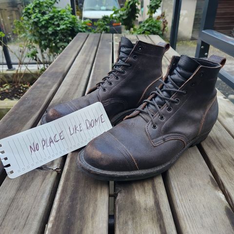 View photo of Truman Service Boot in Horween Black Waxed Flesh