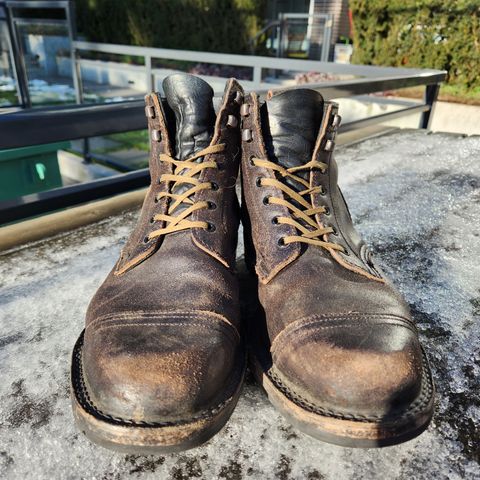 View photo of Truman Service Boot in Horween Black Waxed Flesh