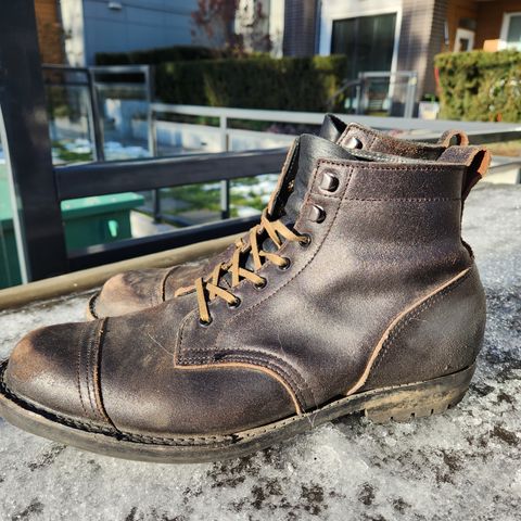 View photo of Truman Service Boot in Horween Black Waxed Flesh