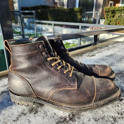 View photo of Truman Service Boot in Horween Black Waxed Flesh