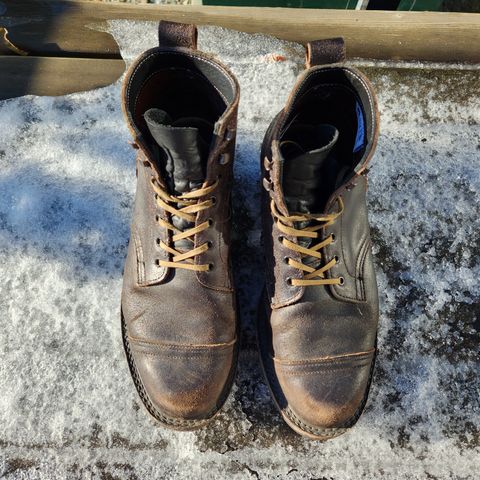 View photo of Truman Service Boot in Horween Black Waxed Flesh