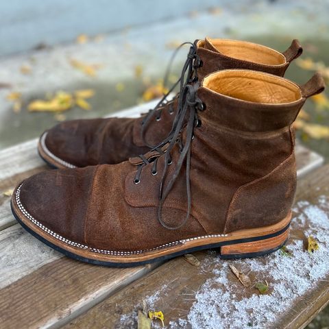 TAFT Stitchdown Legacy Boot in C.F. Stead Rust Waxy Commander Suede