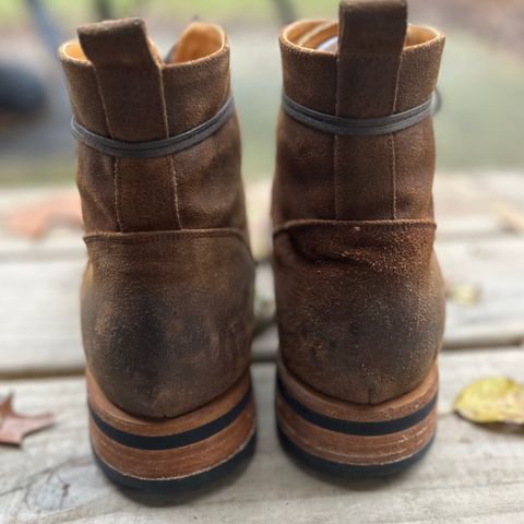 TAFT Stitchdown Legacy Boot in C.F. Stead Rust Waxy Commander Suede