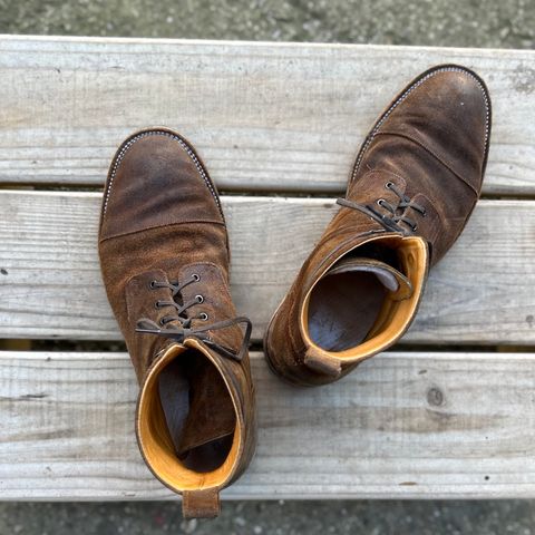 TAFT Stitchdown Legacy Boot in C.F. Stead Rust Waxy Commander Suede