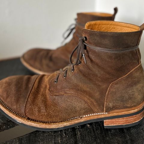 TAFT Stitchdown Legacy Boot in C.F. Stead Rust Waxy Commander Suede