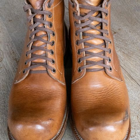 View photo of Viberg Service Boot in Horween Raw Natural Wolly Chromexcel