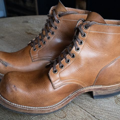 View photo of Viberg Service Boot in Horween Raw Natural Wolly Chromexcel