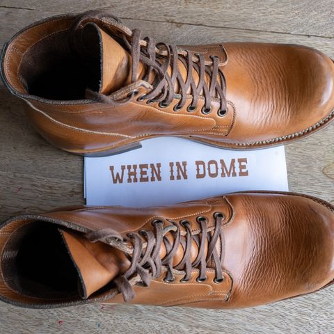 View photo of Viberg Service Boot in Horween Raw Natural Wolly Chromexcel