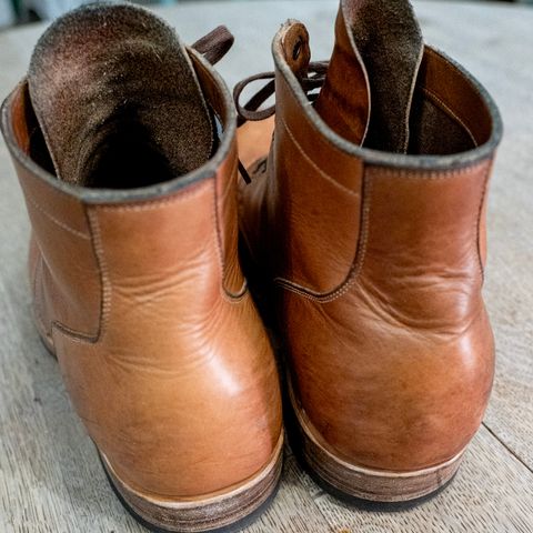 View photo of Viberg Service Boot in Horween Raw Natural Wolly Chromexcel