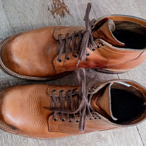 View photo of Viberg Service Boot in Horween Raw Natural Wolly Chromexcel