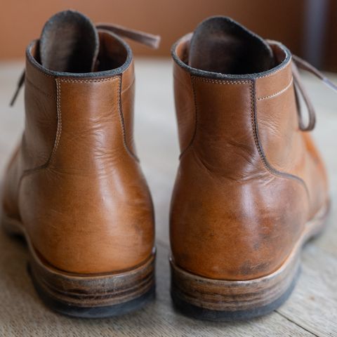 View photo of Viberg Service Boot in Horween Raw Natural Wolly Chromexcel