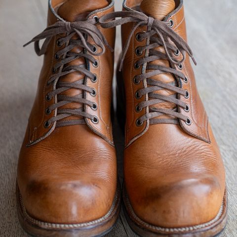 View photo of Viberg Service Boot in Horween Raw Natural Wolly Chromexcel