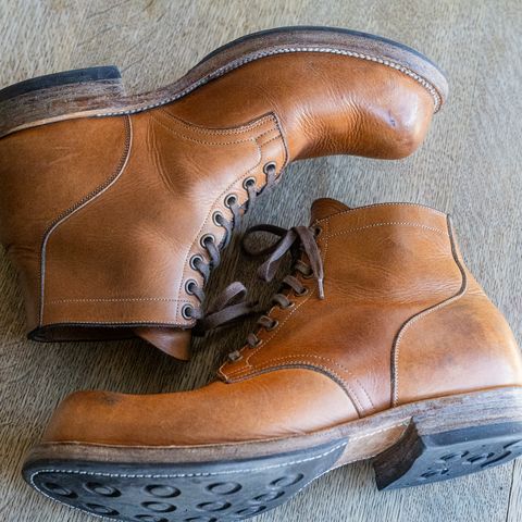 View photo of Viberg Service Boot in Horween Raw Natural Wolly Chromexcel