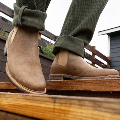 Viberg Chelsea in C.F. Stead Camel Hair Waxed Kudu