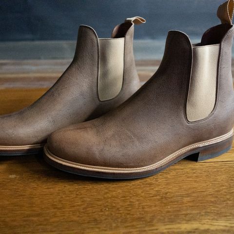 Viberg Chelsea in C.F. Stead Camel Hair Waxed Kudu