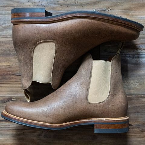 Viberg Chelsea in C.F. Stead Camel Hair Waxed Kudu