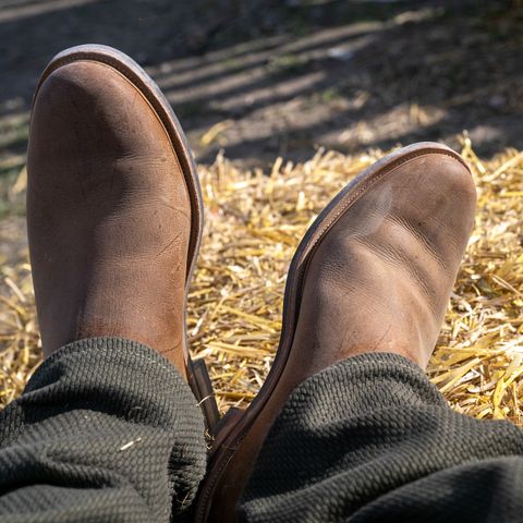 Viberg Chelsea in C.F. Stead Camel Hair Waxed Kudu
