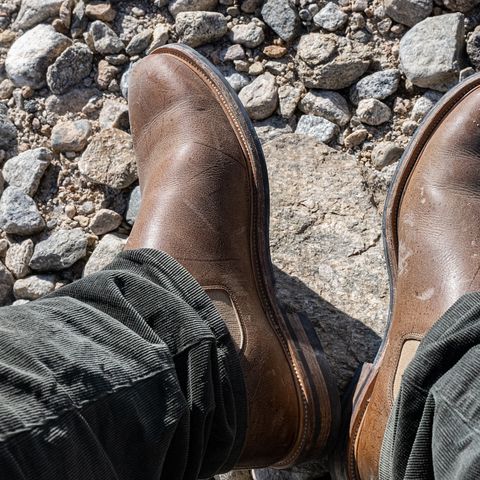 Viberg Chelsea in C.F. Stead Camel Hair Waxed Kudu