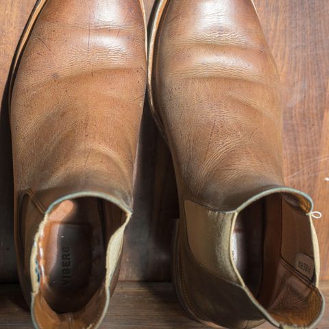 Viberg Chelsea in C.F. Stead Camel Hair Waxed Kudu