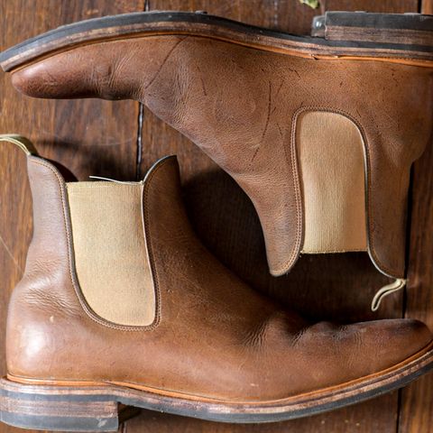 Viberg Chelsea in C.F. Stead Camel Hair Waxed Kudu