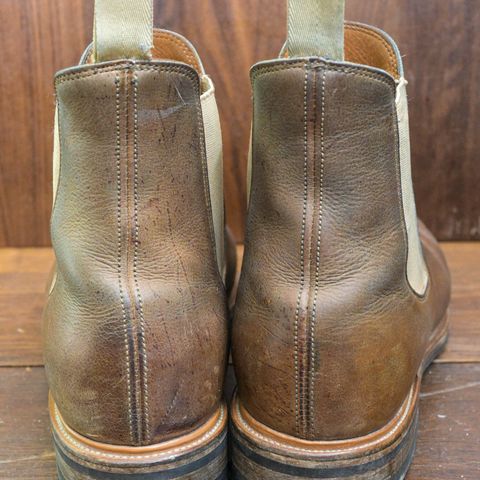 View photo of Viberg Chelsea in C.F. Stead Camel Hair Waxed Kudu