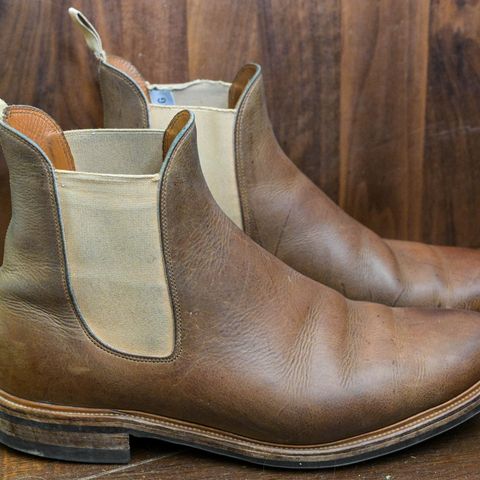 View photo of Viberg Chelsea in C.F. Stead Camel Hair Waxed Kudu