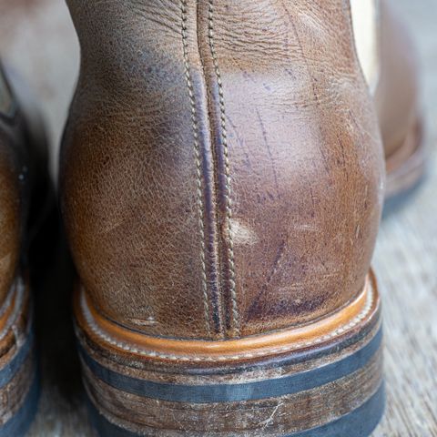 View photo of Viberg Chelsea in C.F. Stead Camel Hair Waxed Kudu